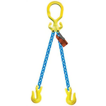 Double Leg 5/16 In Adjstbl Chain Slng MG2-GG, 10ft L, 9900lb WLL